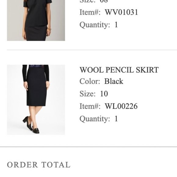 Brooks Brothers Wool Pencil Skirt, Black - Size 10 - Picture 2 of 9